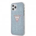 Guess GUHCP12MPCUJULLB iPhone 12/12 Pro 6,1 colio mėlyna/šviesiai mėlyna kietu dėklu džinsų kolekcija