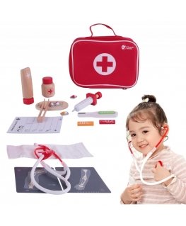 CLASSIC WORLD Little Doctor&39s Suitcase wooden set 19 pcs.