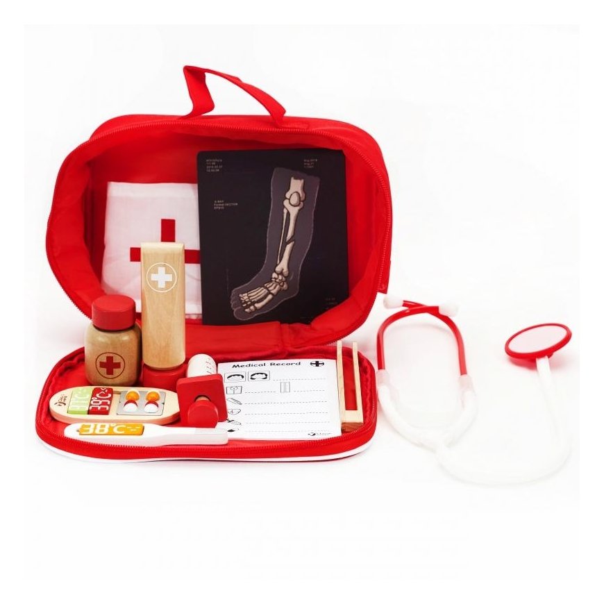 CLASSIC WORLD Little Doctor&39s Suitcase wooden set 19 pcs. – 2
