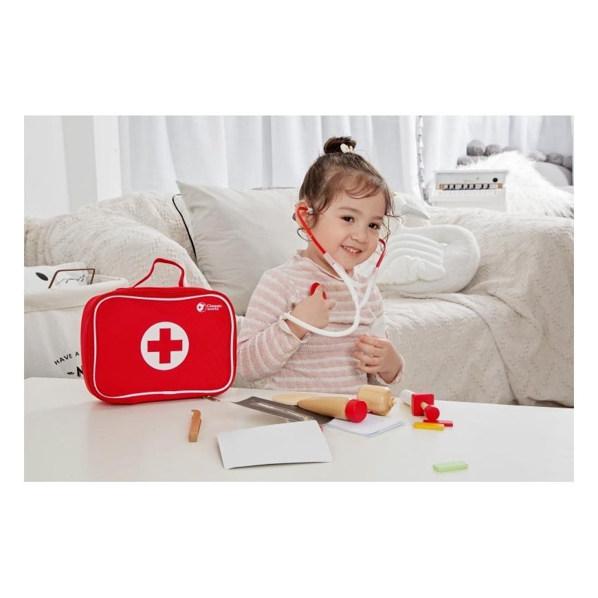CLASSIC WORLD Little Doctor&39s Suitcase wooden set 19 pcs. – 4