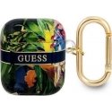 Guess Flower Strap Collection apsauginis dėklas, skirtas AirPods, mėlynas