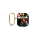 Guess Flower Strap Collection apsauginis dėklas, skirtas AirPods, mėlynas