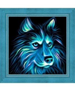 Beldizart Neoninis haskis 25x25 cm AZ-1711