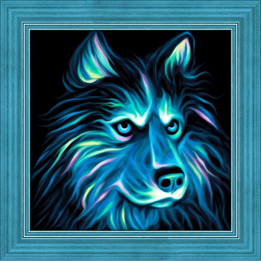 Beldizart Neoninis haskis 25x25 cm AZ-1711
