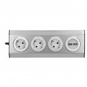 Orno Baldai, kitchen socket with USB charger, Velcro fastening with 1.5m cable - 3x2P + Schuko, 2xUSB, INOX with 1.5m cable. Orno Baldai, kitchen socket with USB charger, Velcro fastening with 1.5m cable - 3x2P + Schuko, 2xUSB, INOX with 1.5m cable.