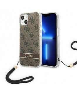Dėklas Guess GUOHCP14MH4STW iPhone 14 Plus 6,7 colio rudas / rudas kieto dėklo 4G spausdinimo dirželis