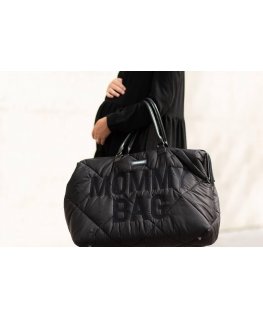 CHILDHOME DIDELIS MAMOS REIKMENŲ KREPŠYS MOMMY BAG, PUFFERED - Juodas