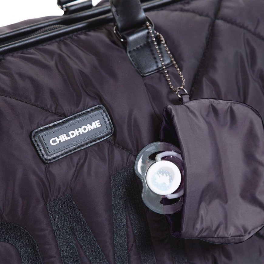 CHILDHOME DIDELIS MAMOS REIKMENŲ KREPŠYS MOMMY BAG, PUFFERED - Juodas – 3