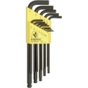 Bondhus Imbusų rinkinys 1,5-10 BONDHUS - ilgi, su rutuliu, spalva [9 v.]