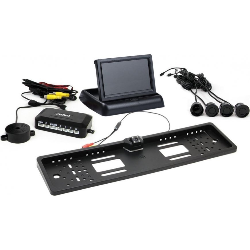 Amio Parking sensor kit tft02 4.3 inch with camera hd-402-led 4 black sensors – 2