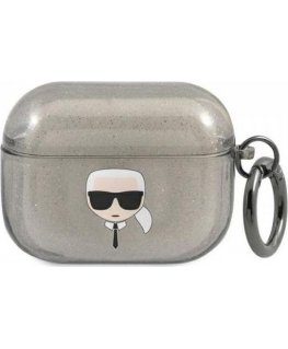 Karl Lagerfeld Karl Head Glitter Protective Case for AirPods Pro Black