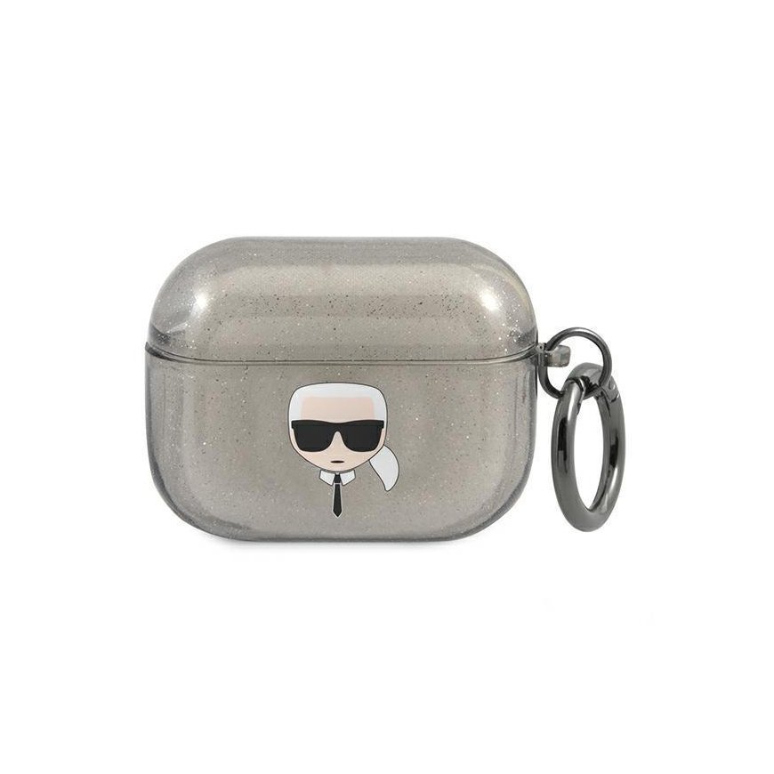 Karl Lagerfeld Karl Head Glitter apsauginis dėklas, skirtas AirPods Pro juodas – 2