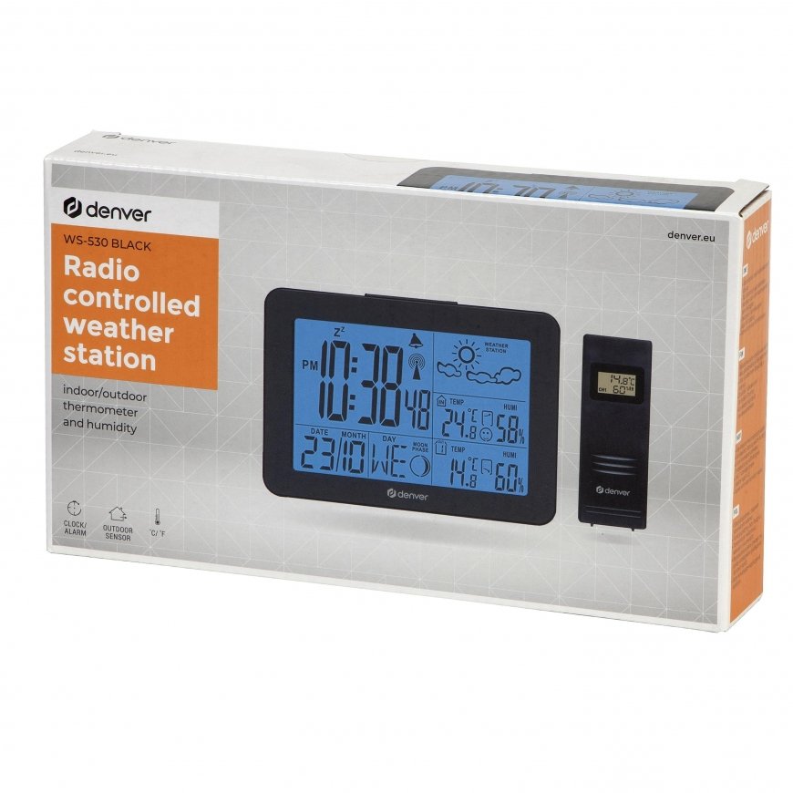 Denver WS-530BLACK digital weather station Black Battery – 3