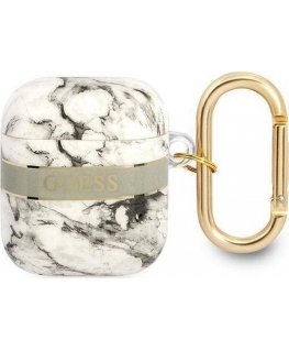 Guess Marble Strap Collection Protective Case for AirPods, Gray
