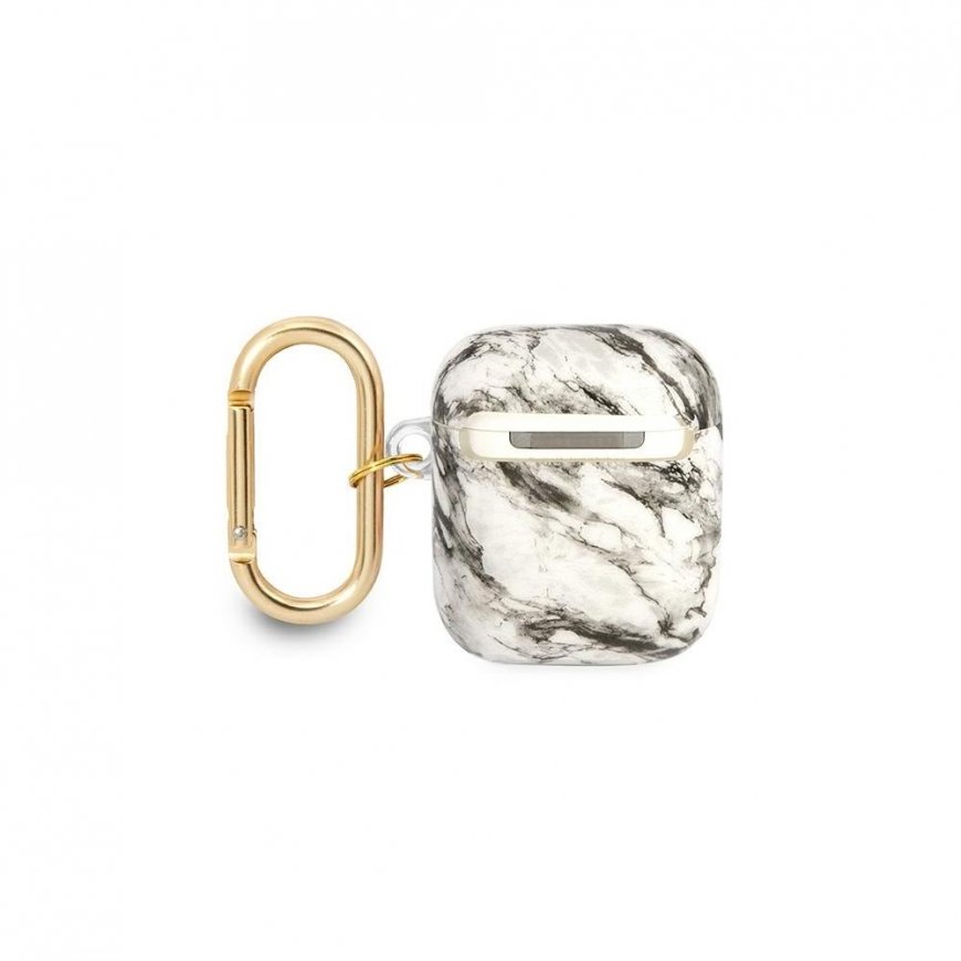 Guess Marble Strap Collection Protective Case for AirPods, Gray – 4
