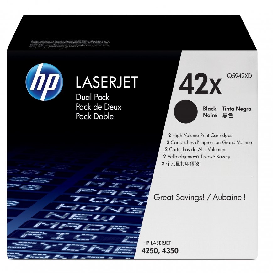 HP Toner Black 42X for LaserJet 4250/4350 2-pack (2x20.000 pages) – 2