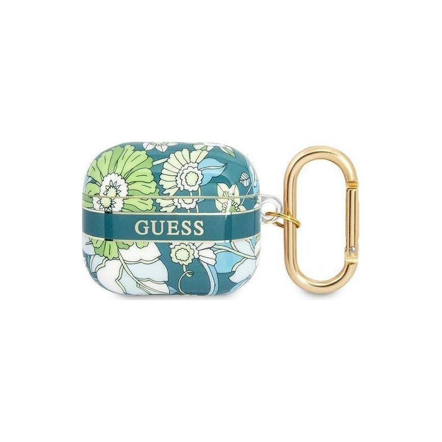Guess Flower Strap Collection protective case for AirPods 3, green