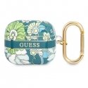 Guess Flower Strap Collection protective case for AirPods 3, green Guess Flower Strap Collection protective case for AirPods 3, green