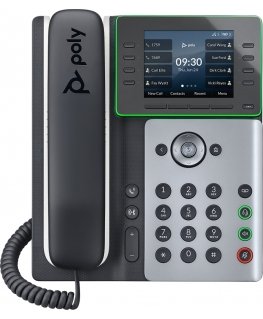POLY Edge E300 IP-telefon Must, Hõbe 8 joont LCD