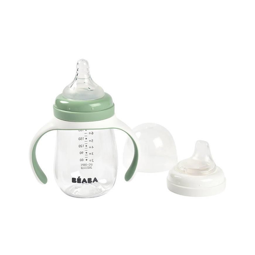 BEABA LEARNING BOTTLE-DRINKER 2IN1, 210 ML, SAGE Green – 2