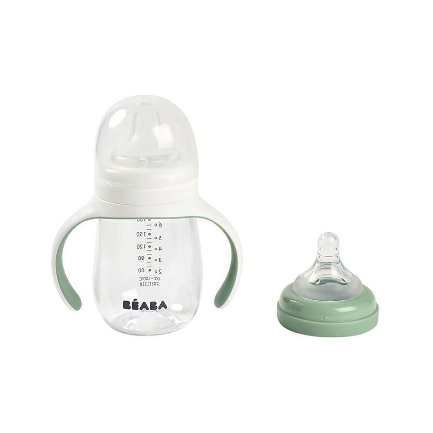 BEABA LEARNING BOTTLE-DRINKER 2IN1, 210 ML, SAGE Green – 3