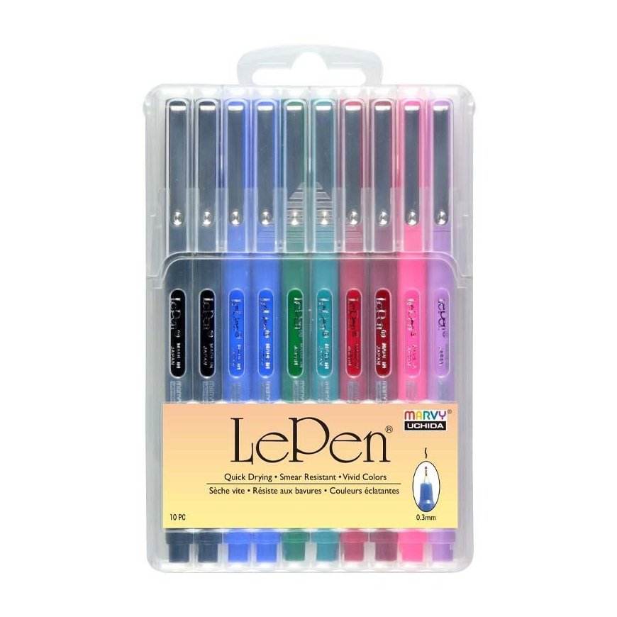 Marvy Uchida MARVY stylish pens with a thin tip "Le Pen" Basic, 10 pcs.