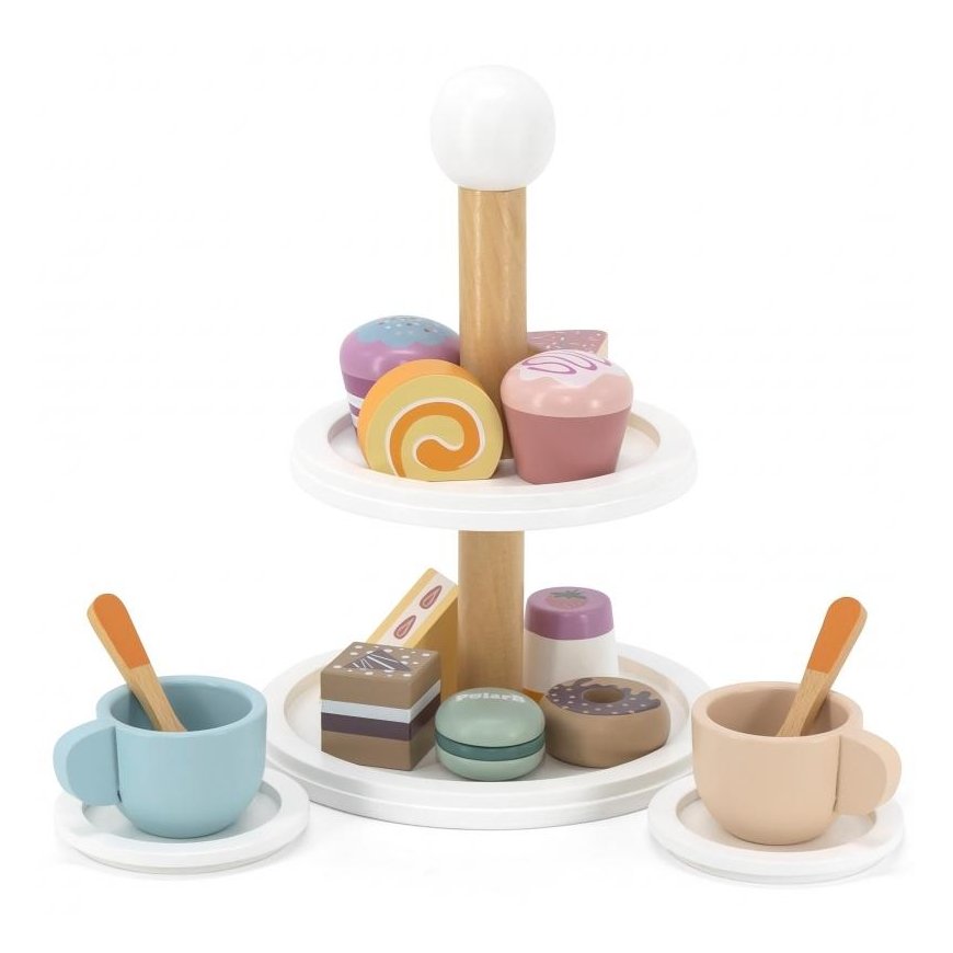 Viga Toys Viga PolarB Cake wooden with muffin buns Coffee 15 acc set – 4