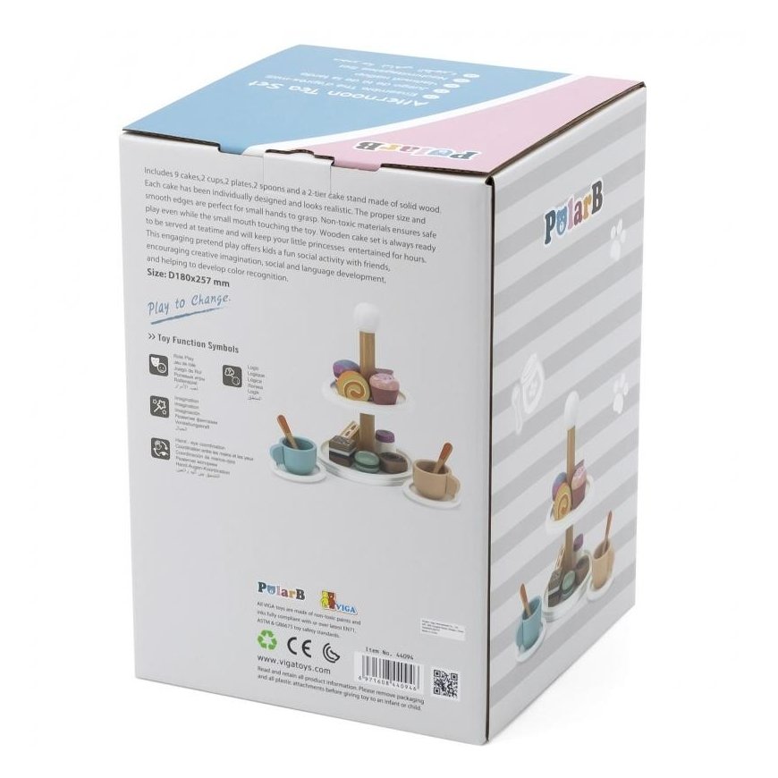 Viga Toys Viga PolarB Cake wooden with muffin buns Coffee 15 acc set – 5