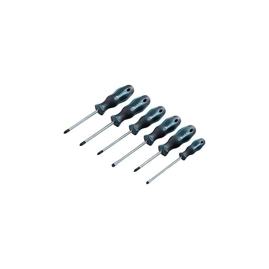 MAKITA Rinkinys WKRĘTAKÓW 6szt. (SL4,0 x 100 / SL5,5 x 100 / PH1 x 100 / PH2 x 100 / PZ1 x 80 / PZ2 x 100)