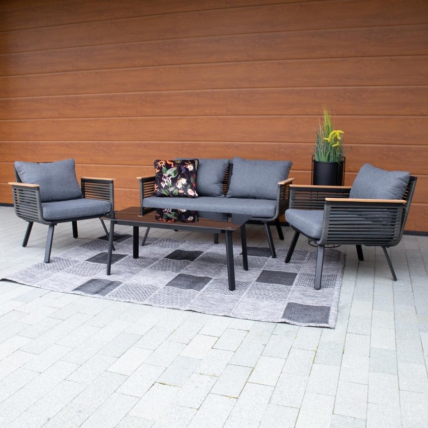 Garden furniture set MALAGA table, sofa and 2 chairs – 3
