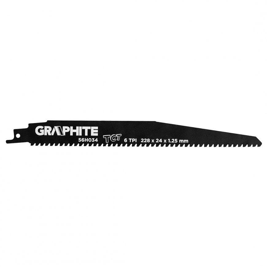 GRAPHITE Reciprocating Saw Blade, TC, 228 x 24 x 1.25 mm, 6TPI