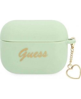 Guess Protective case silicone Charm Heart Collection for AirPods Pro green