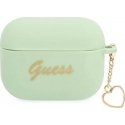 Guess Protective case silicone Charm Heart Collection for AirPods Pro green