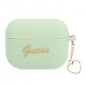 Guess Apsauginis dėklas silikoninis Charm Heart Collection, skirtas AirPods Pro žalias Guess Apsauginis dėklas silikoninis Charm Heart Collection, skirtas AirPods Pro žalias