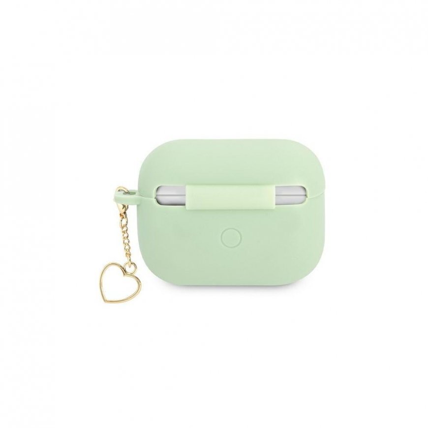 Guess Apsauginis dėklas silikoninis Charm Heart Collection, skirtas AirPods Pro žalias – 4