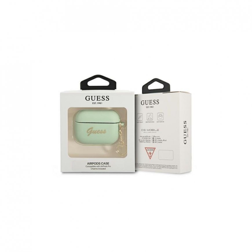 Guess Protective case silicone Charm Heart Collection for AirPods Pro green – 5