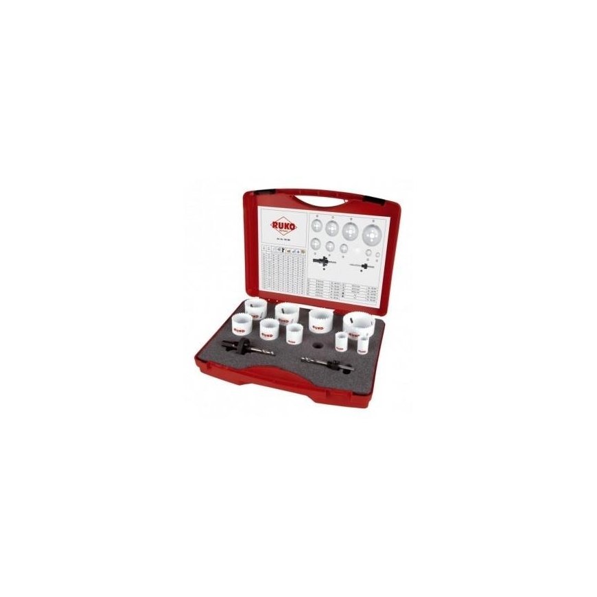 Gręžimo karūnų rinkinys 19-64mm RUKO HSS Co8 – 3