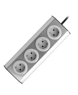 Orno Baldai, kitchen socket with Velcro fastener 4x2P + Z schuko, INOX with 1.5 m cable.
