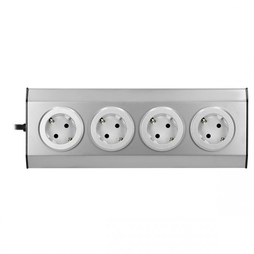 Orno Baldai, virtuvės lizdas su Velcro užsegimu 4x2P + Z schuko, INOX su 1,5 m laidu. – 5