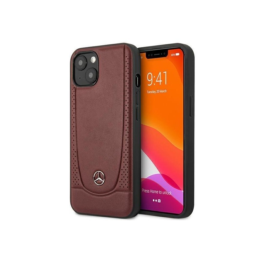 Mercedes MEHCP14MARMRE iPhone 14 Plus 6.7 inch Red / Red Hard Case Leather Urban Bengale