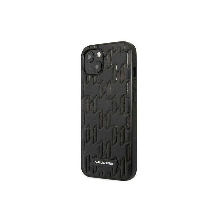 Dėklas Karl Lagerfeld KLHCP13SMNMP1K iPhone 13 mini 5,4 colių kieto dėklo juoda / juoda monograminė plokštelė – 5