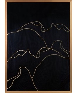 Eurofirany LIMITED COLLECTION PEONIA1 Picture with gold print in gold-colored frame, 53X73 cm