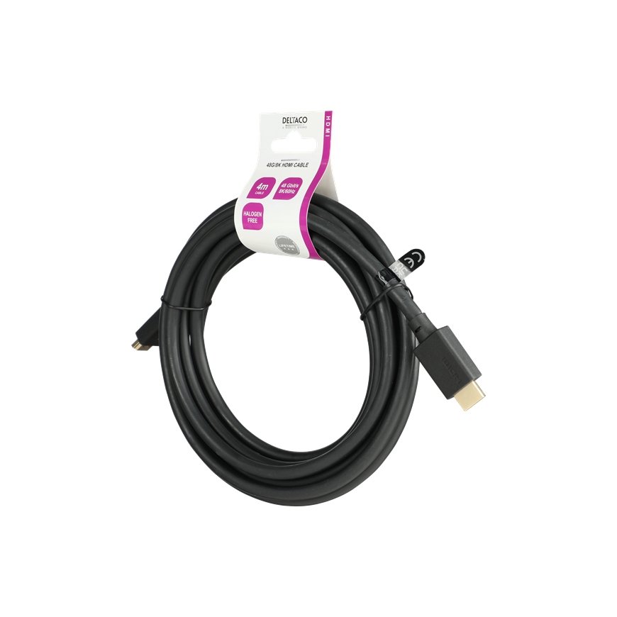 Deltaco HU-40-LSZH HDMI kabelis 4 m HDMI Type A (Standard) Melns – 3