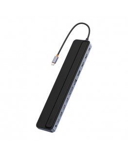 Hub 12in1 Baseus EliteJoy Gen2 series USB-C to 2xHDMI+ 3xUSB 3.0+ PD+ DP+ SD/TF+ RJ45+Type-C+ 3.5mm (dark grey)