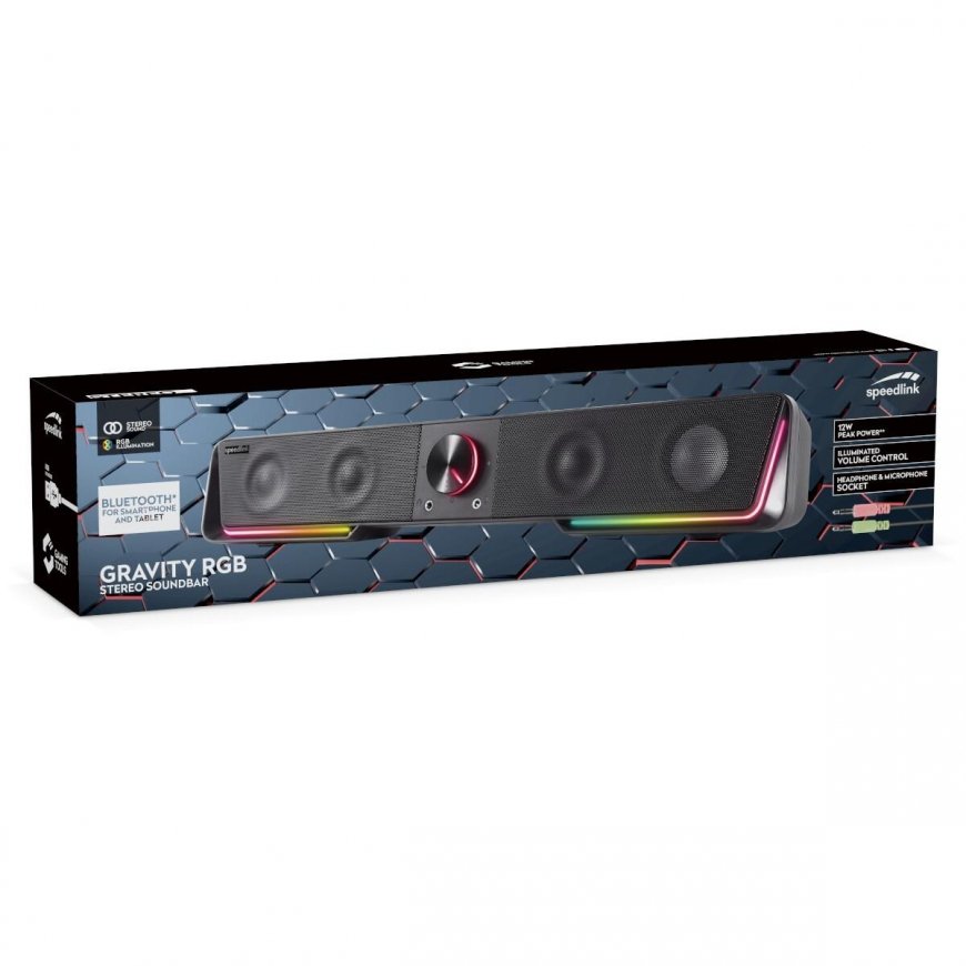 Namų kino sistema Speedlink GRAVITY RGB Stereo Soundbar - juoda – 3