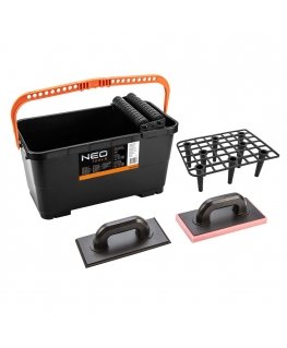 Neo Tiling set: container with net and 24l rolls, rubber float, soft sponge