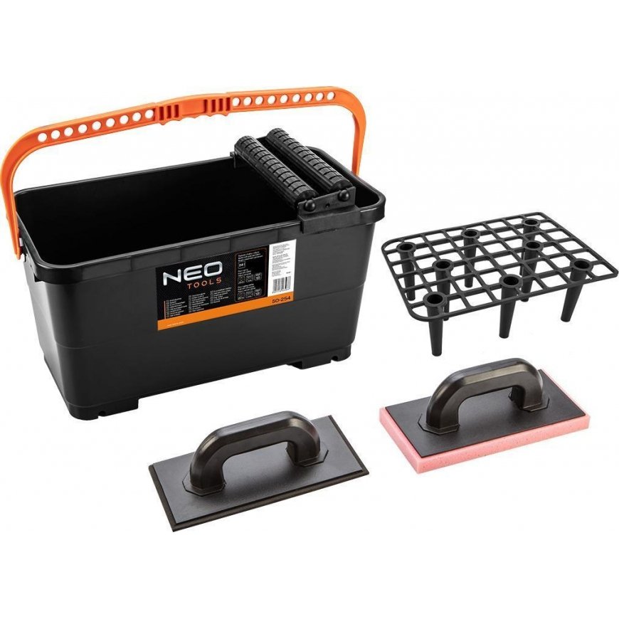 Neo Tiling set: container with net and 24l rolls, rubber float, soft sponge – 2