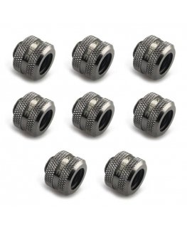 XSPC connector G1/4" to 14mm hard tube, black chrome - 8 pcs