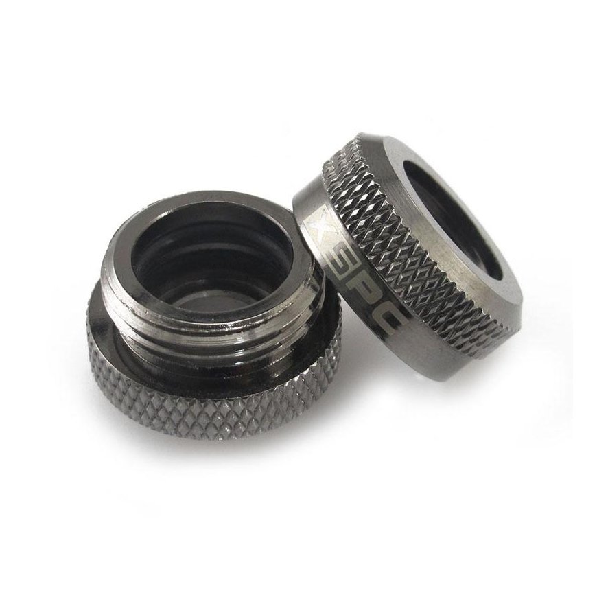 XSPC connector G1/4" to 14mm hard tube, black chrome - 8 pcs – 4