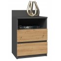 Topeshop M1 ANTRACYT/ARTISAN naktsskapītis 2 atvilktne (-s) Ozols Topeshop M1 ANTRACYT/ARTISAN naktsskapītis 2 atvilktne (-s) Ozols